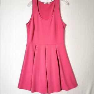 White Mark Womens Dress Size 1XL Fit & Flare Sleeveless Pleated Knee Length Pink